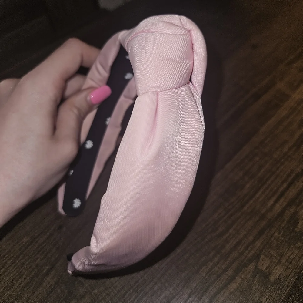 Stoney Clover Lane x Lele Sadoughi Flamingo Pink Nylon Headband - Picture 7 of 8